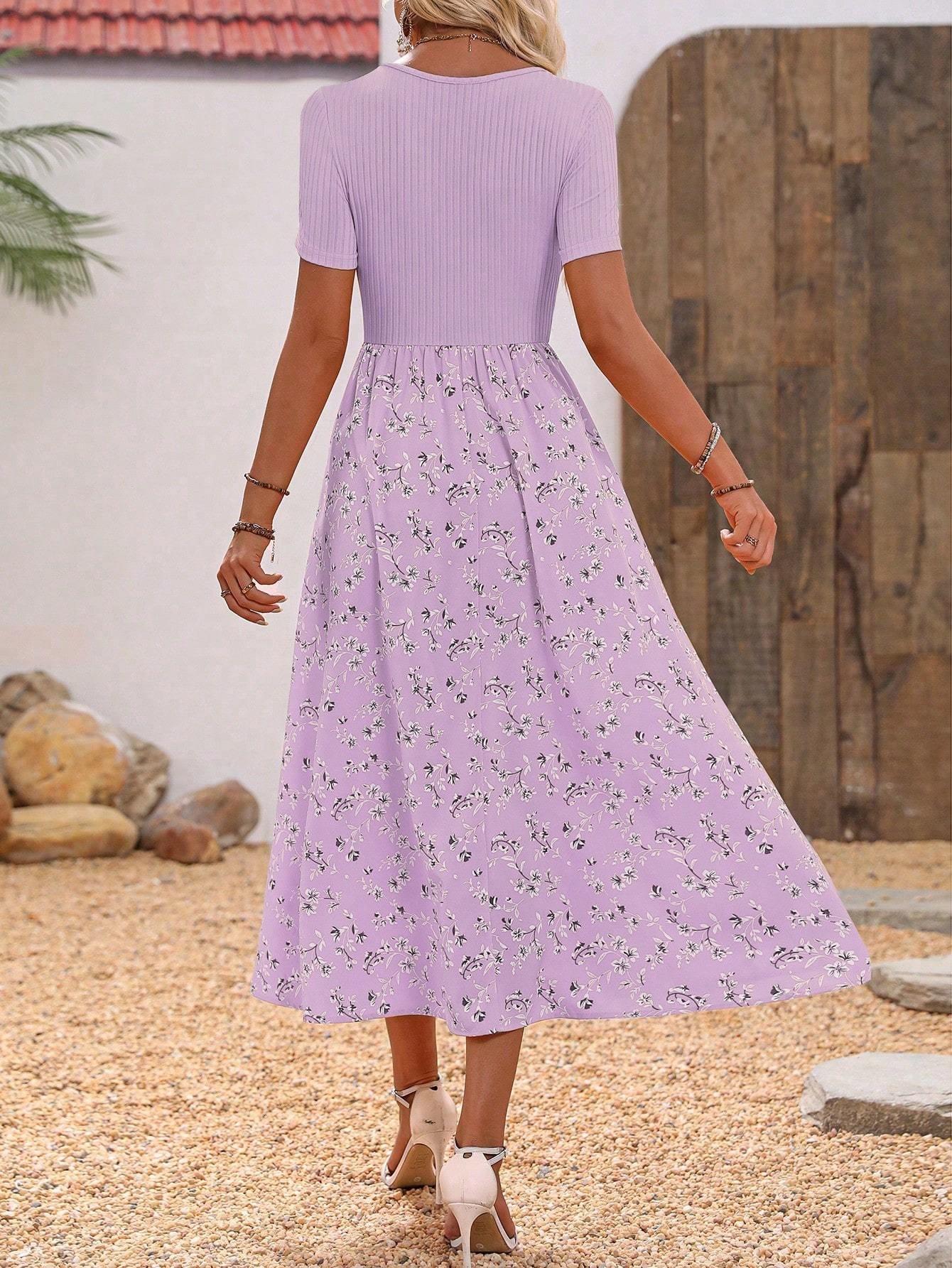 Robe longue à imprimé floral