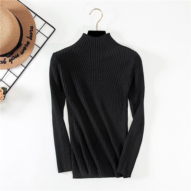 Pull demi-col enfilé pour femme