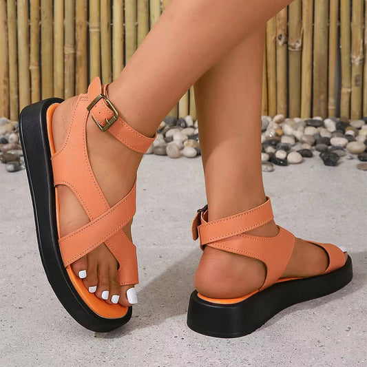 Casual chunky-soled round-toe sandals