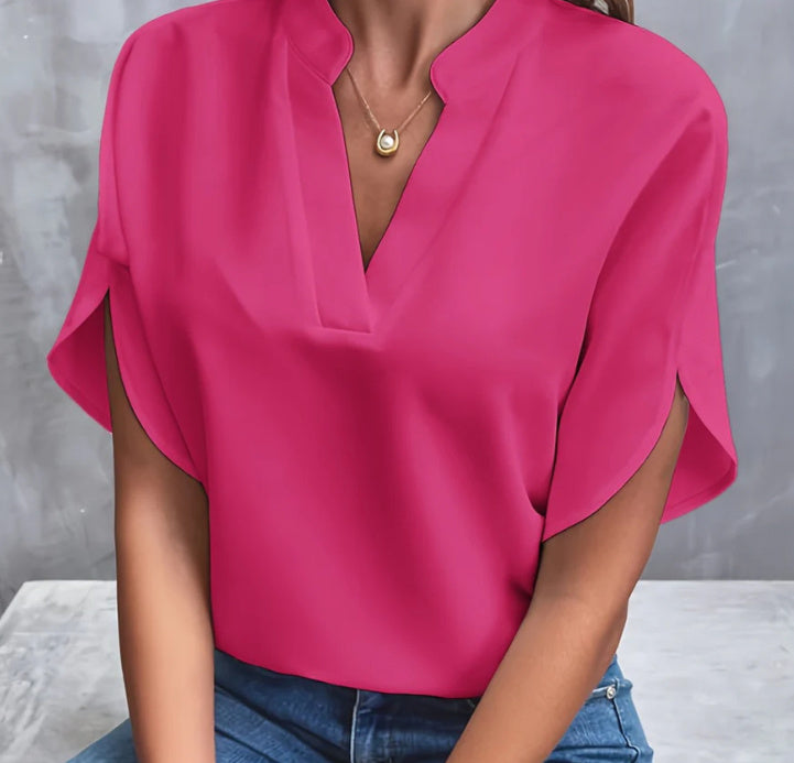 Chemise d'été à manches courtes en mousseline de soie