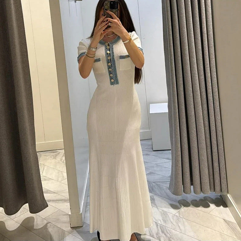 Robe d'été légère en tricot et denim