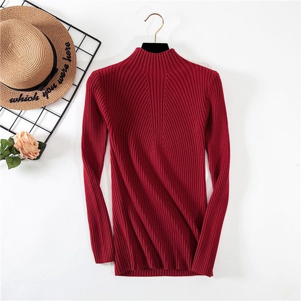 Pull demi-col enfilé pour femme