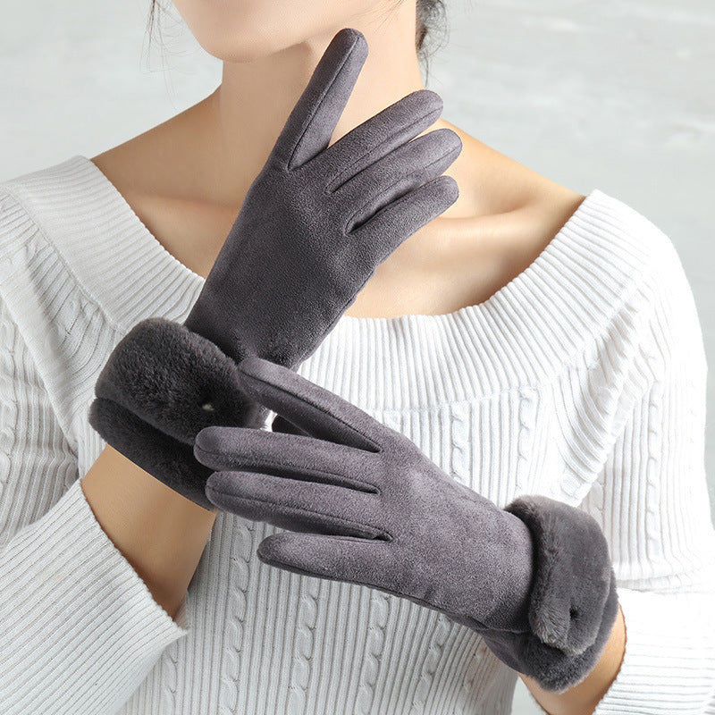 Gants chauds en daim