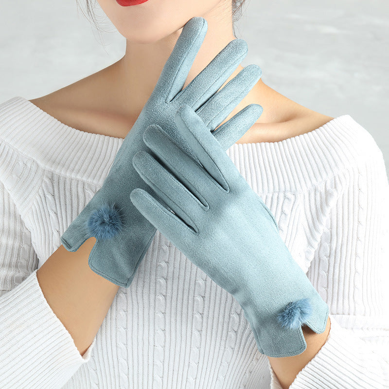 Gants chauds en daim