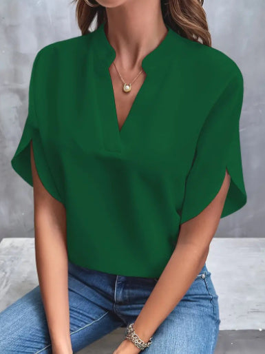 Chemise d'été à manches courtes en mousseline de soie