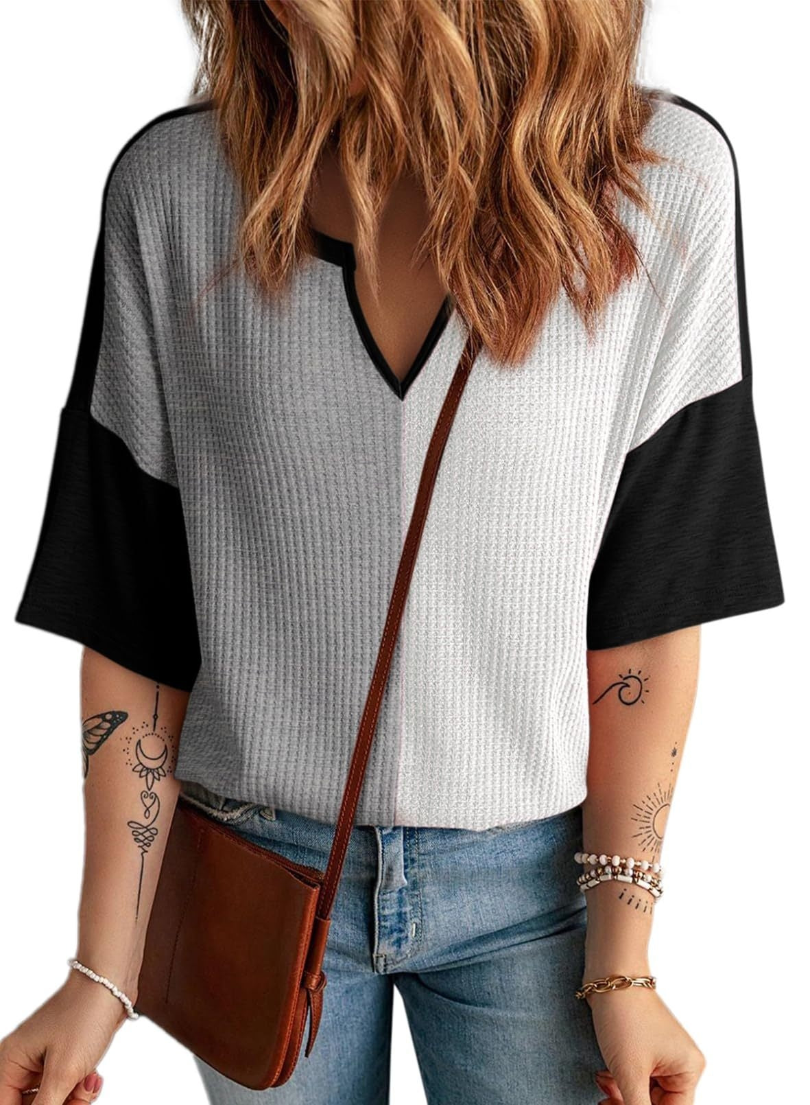 Pull à manches mi-longues et duveteux