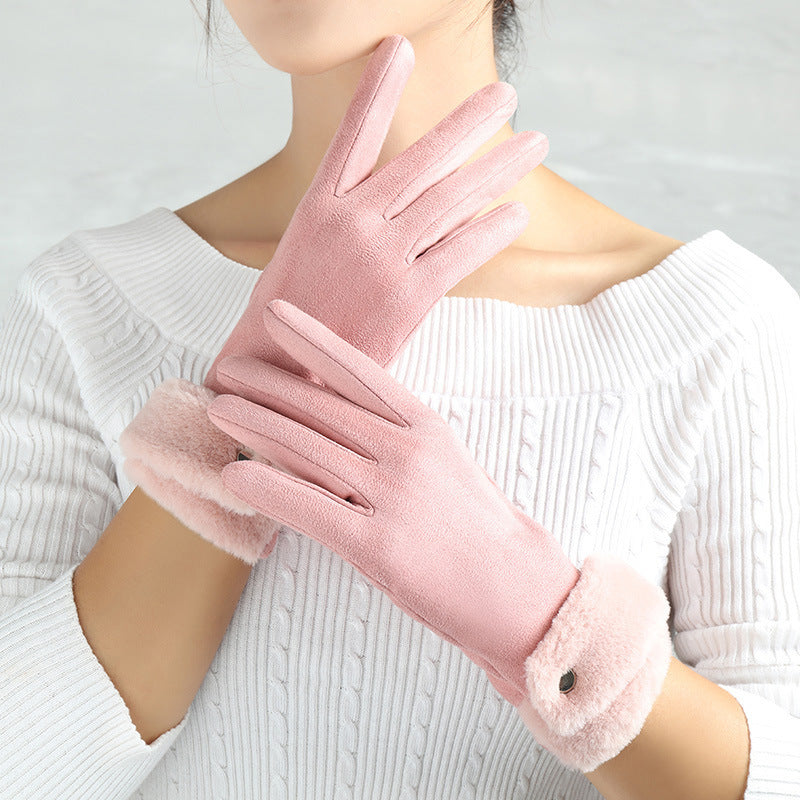 Gants chauds en daim