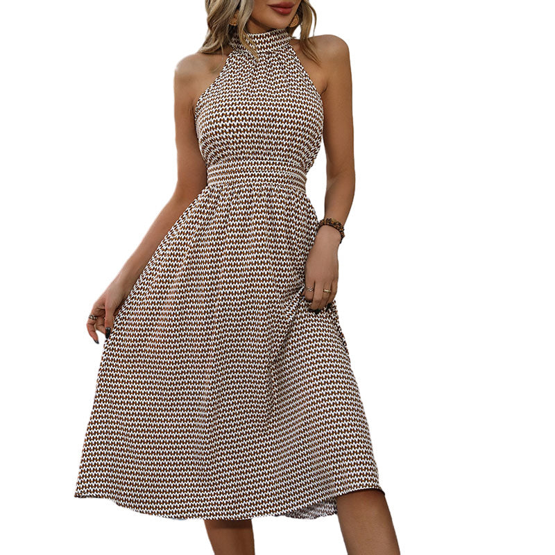 Robe à la mode , taille haute, à carreaux