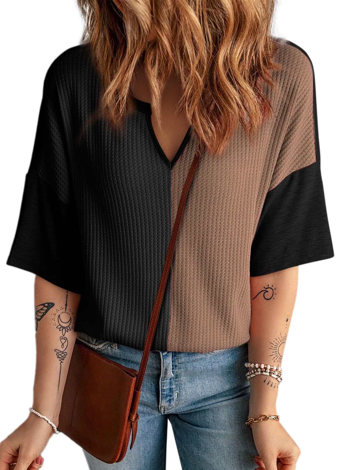 Pull à manches mi-longues et duveteux