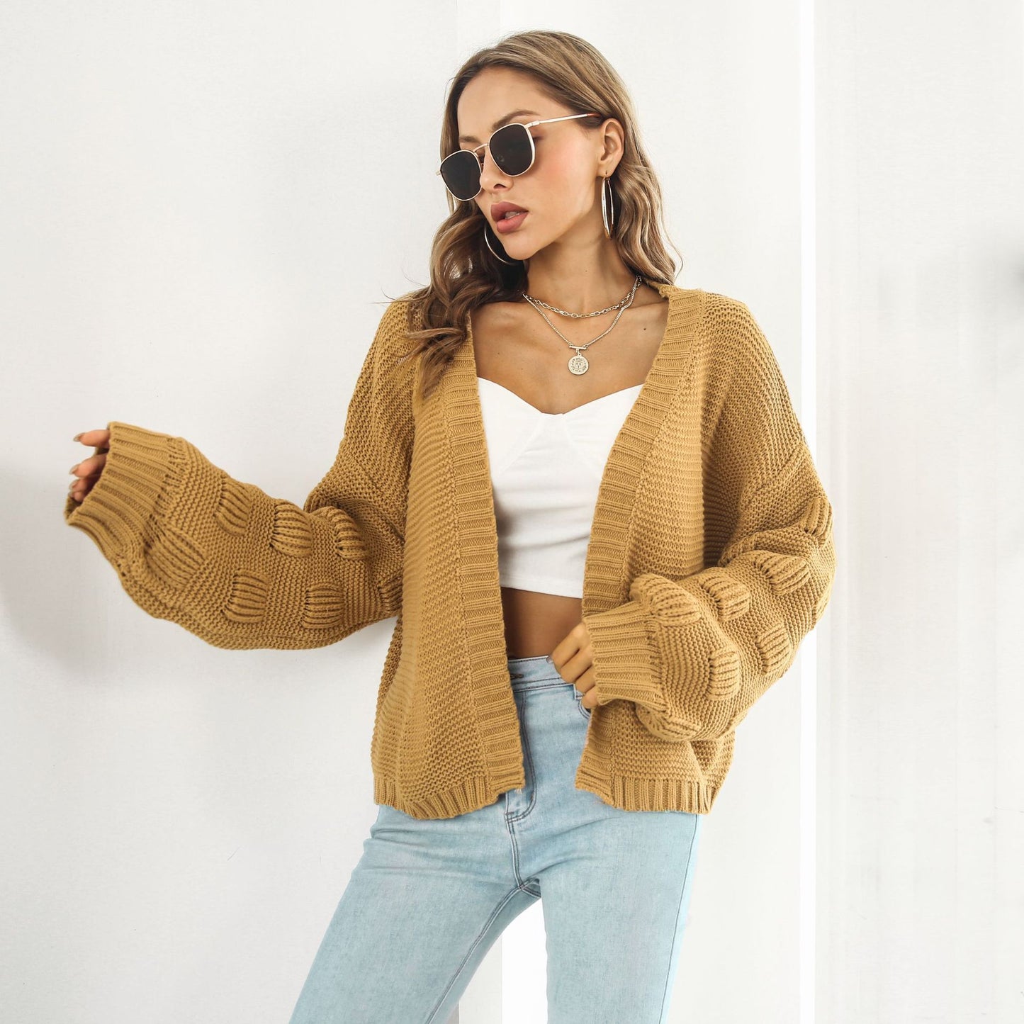 Cardigan à manches tricoté