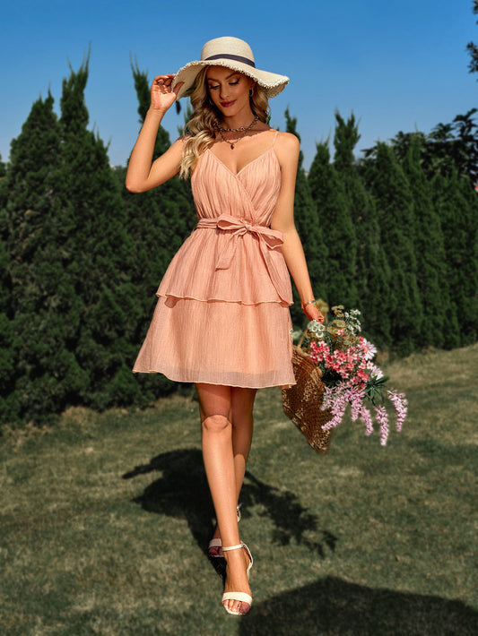 Casual V-neck strappy dress