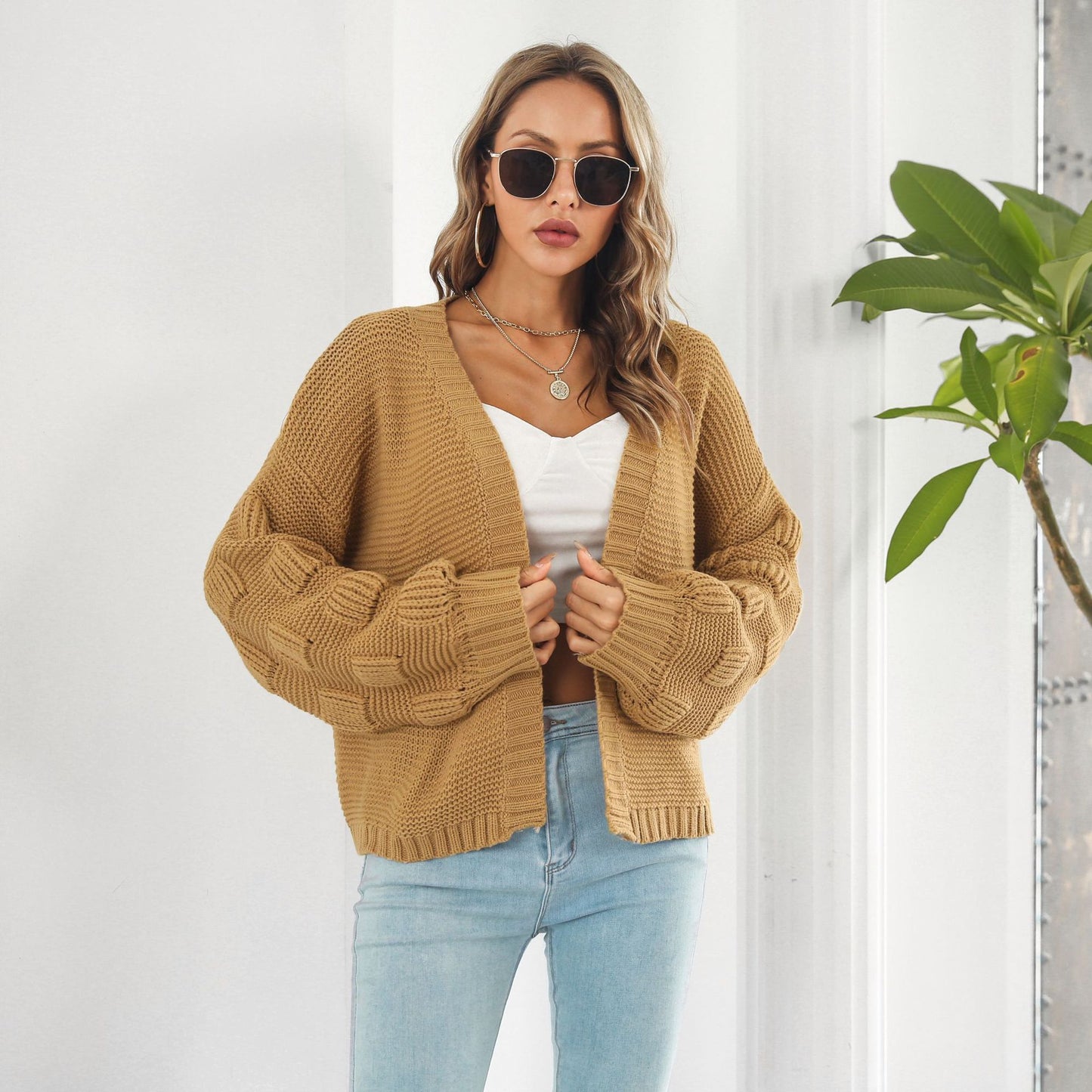 Cardigan à manches tricoté