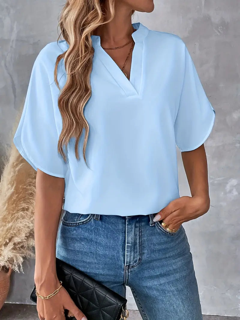 Chemise d'été à manches courtes en mousseline de soie