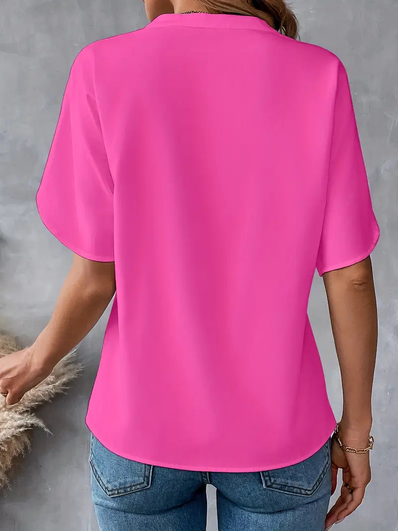 Chemise d'été à manches courtes en mousseline de soie
