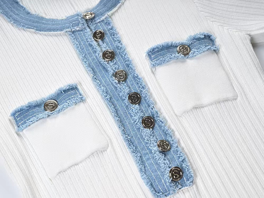 Robe d'été légère en tricot et denim