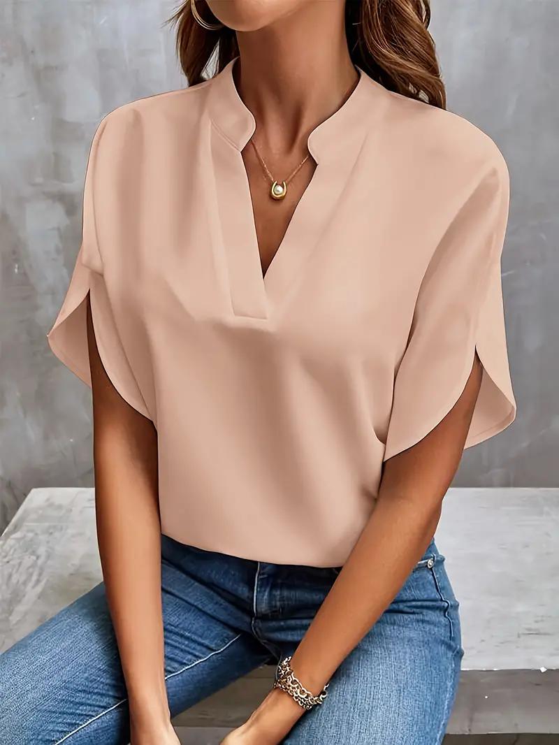 Chemise d'été à manches courtes en mousseline de soie