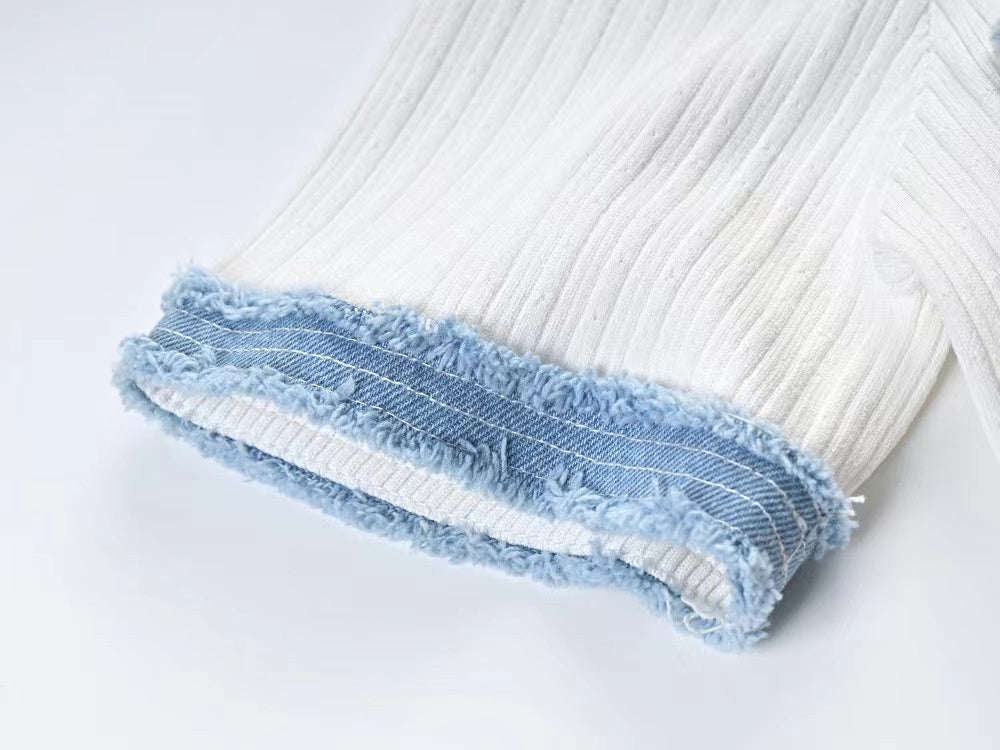 Robe d'été légère en tricot et denim