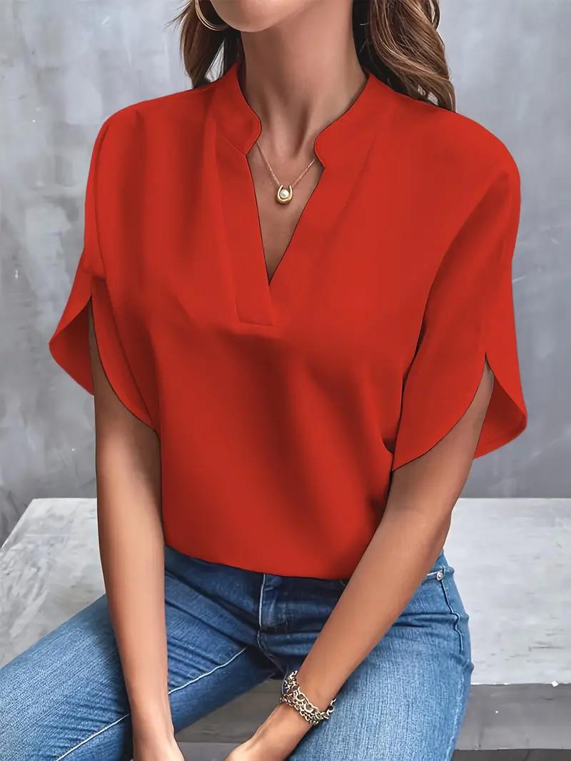 Chemise d'été à manches courtes en mousseline de soie