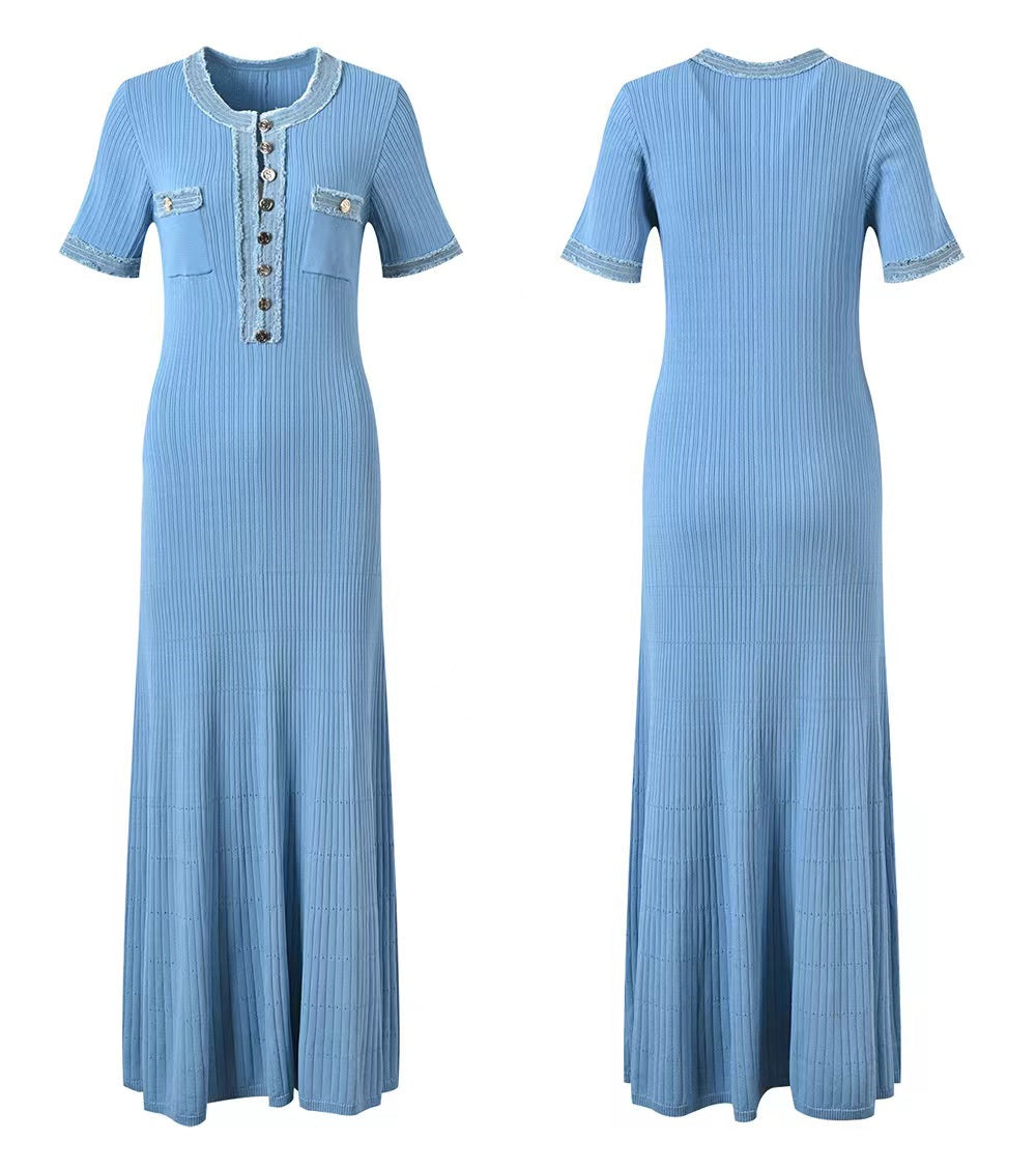 Robe d'été légère en tricot et denim