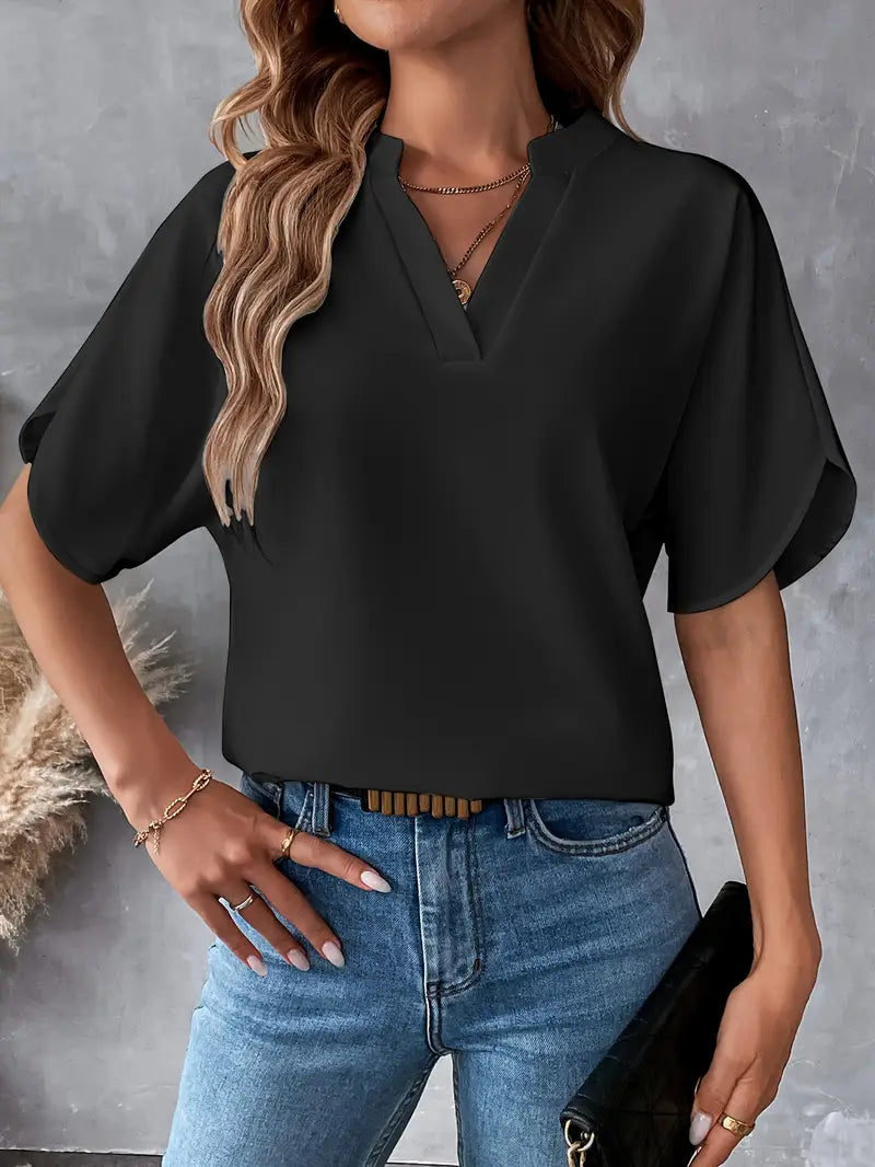 Chemise d'été à manches courtes en mousseline de soie