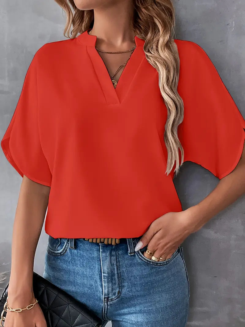 Chemise d'été à manches courtes en mousseline de soie