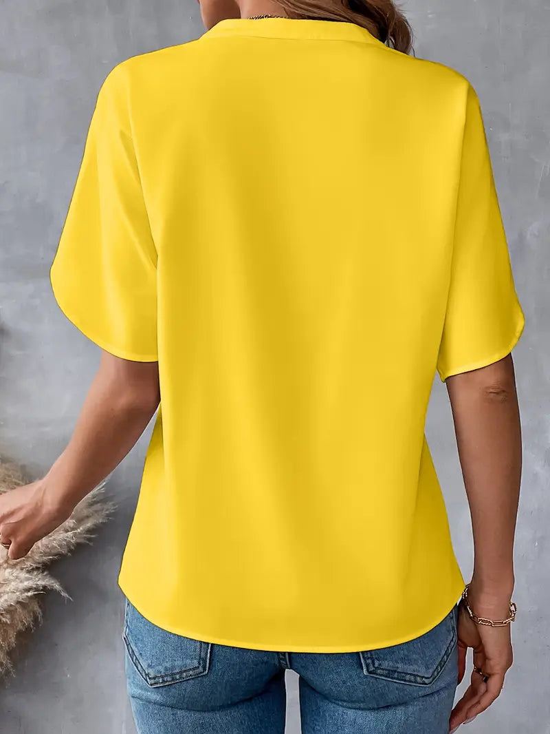 Chemise d'été à manches courtes en mousseline de soie