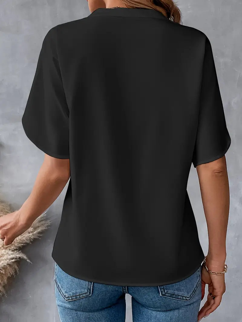Chemise d'été à manches courtes en mousseline de soie