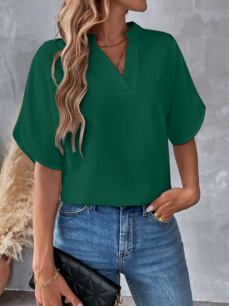 Chemise d'été à manches courtes en mousseline de soie