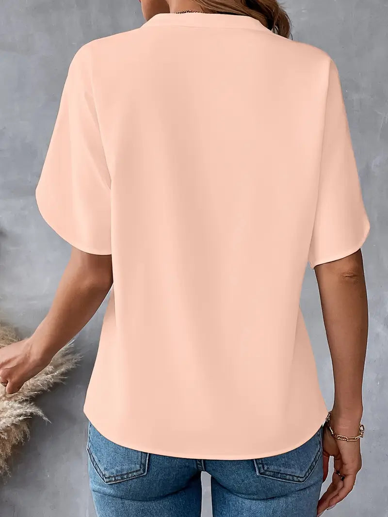 Chemise d'été à manches courtes en mousseline de soie