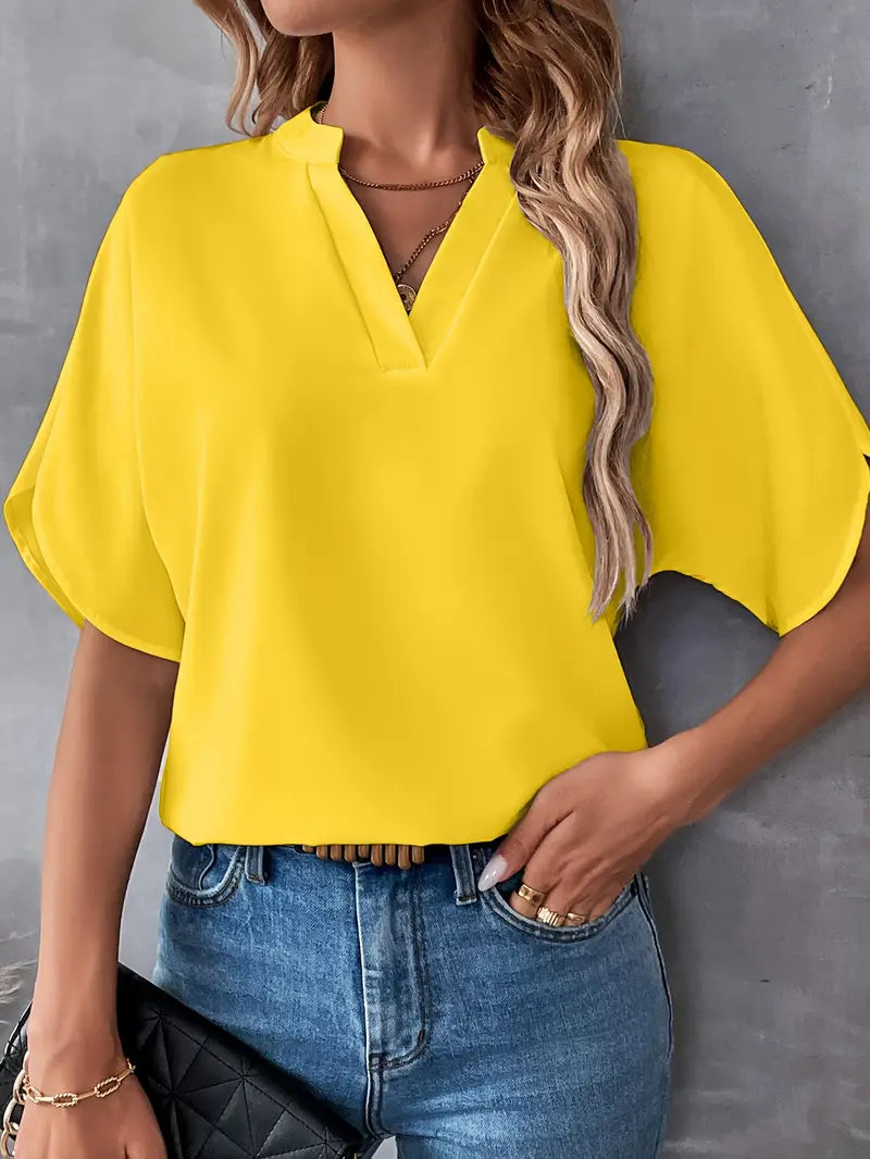 Chemise d'été à manches courtes en mousseline de soie