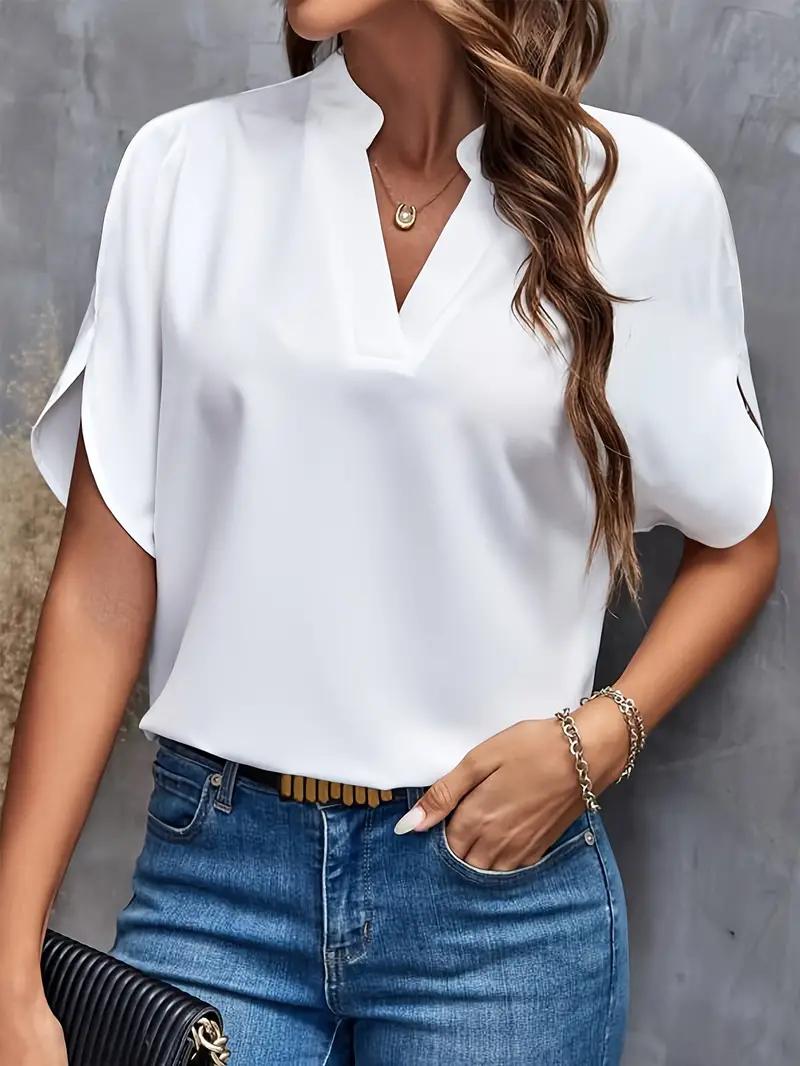 Chemise d'été à manches courtes en mousseline de soie