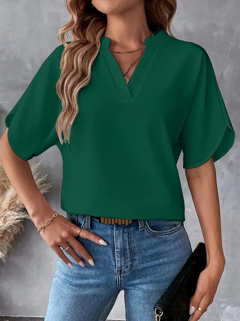 Chemise d'été à manches courtes en mousseline de soie