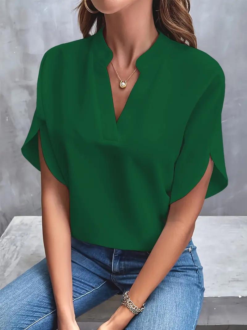 Chemise d'été à manches courtes en mousseline de soie