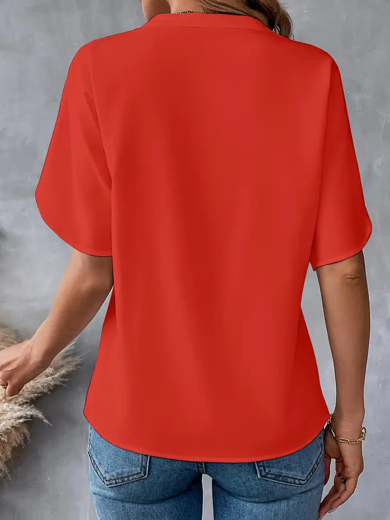 Chemise d'été à manches courtes en mousseline de soie