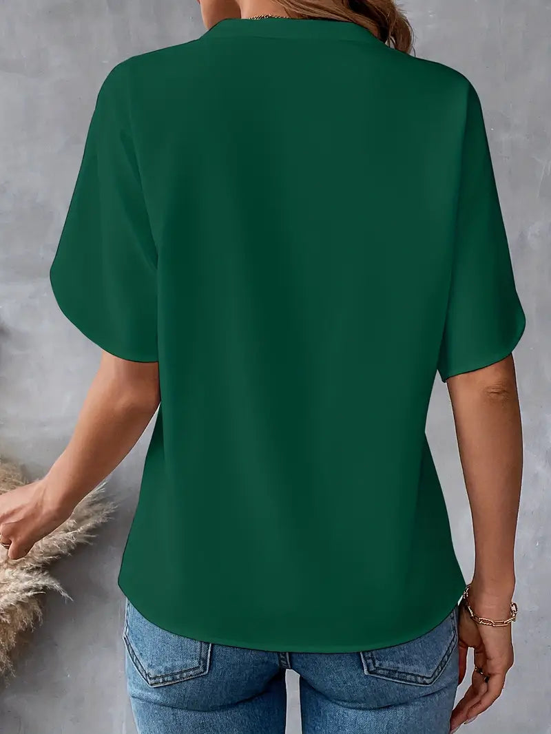Chemise d'été à manches courtes en mousseline de soie