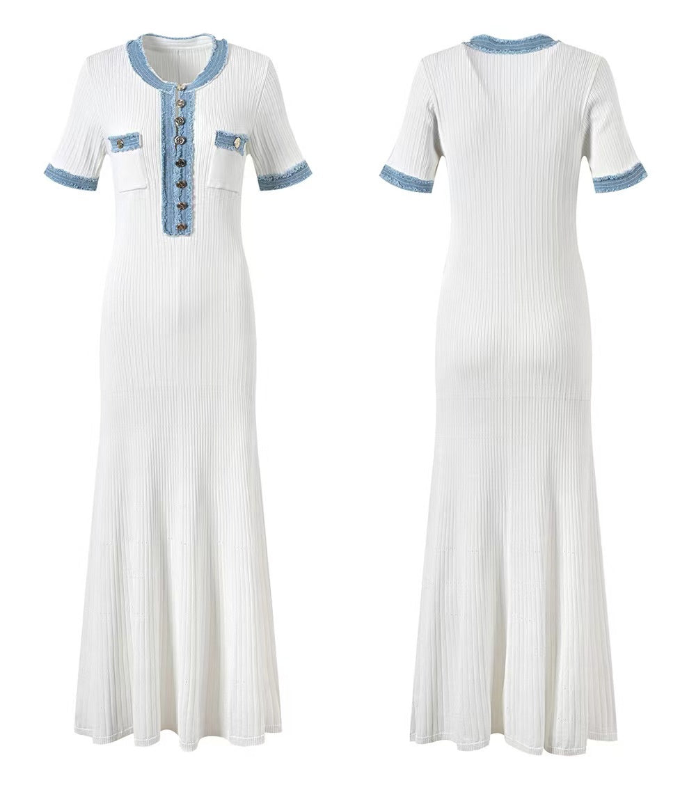 Robe d'été légère en tricot et denim