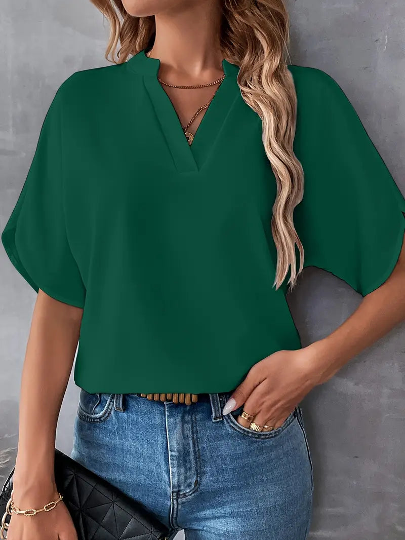 Chemise d'été à manches courtes en mousseline de soie