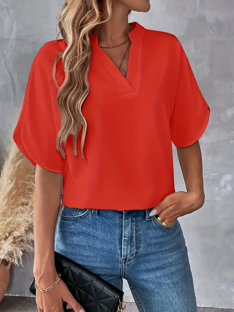 Chemise d'été à manches courtes en mousseline de soie