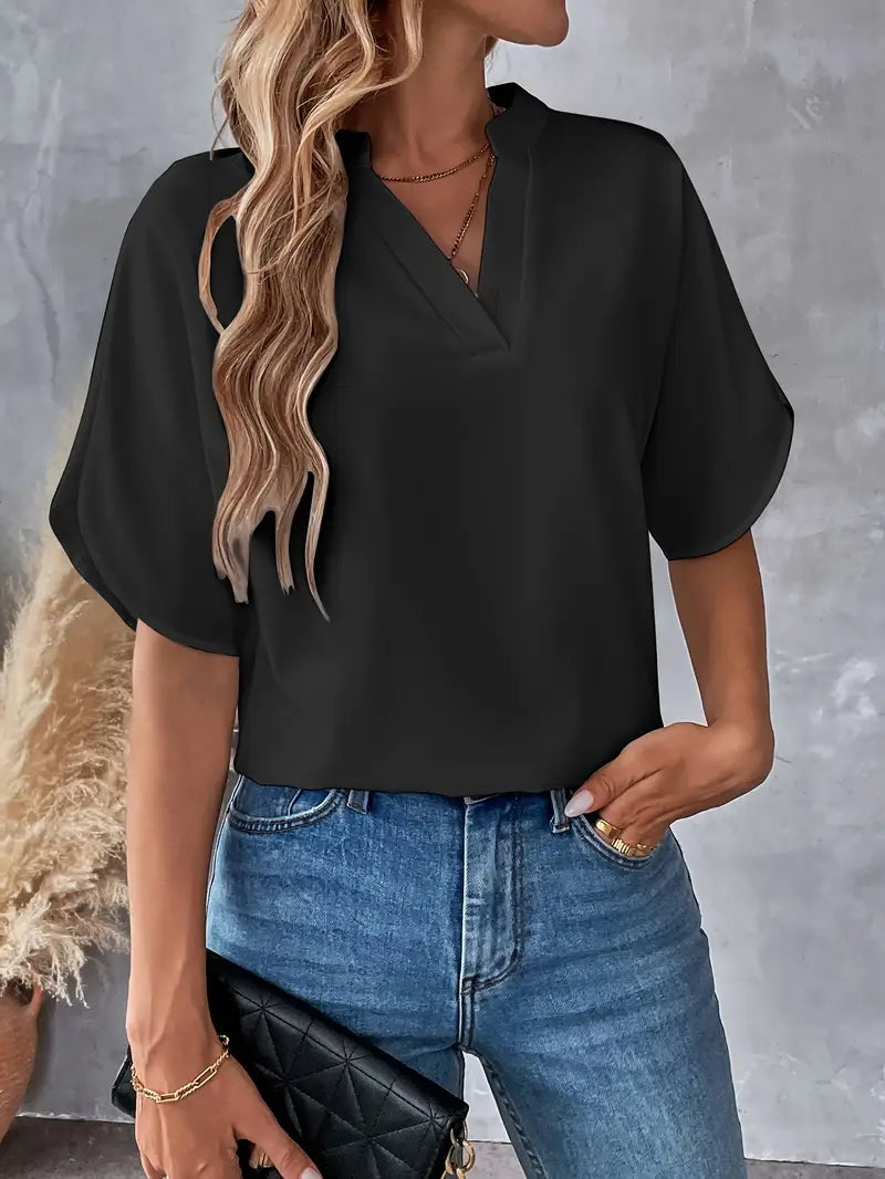 Chemise d'été à manches courtes en mousseline de soie