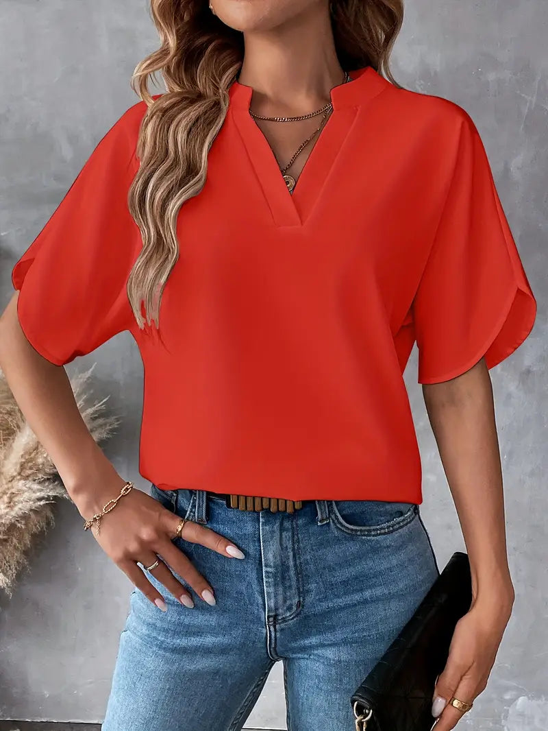 Chemise d'été à manches courtes en mousseline de soie