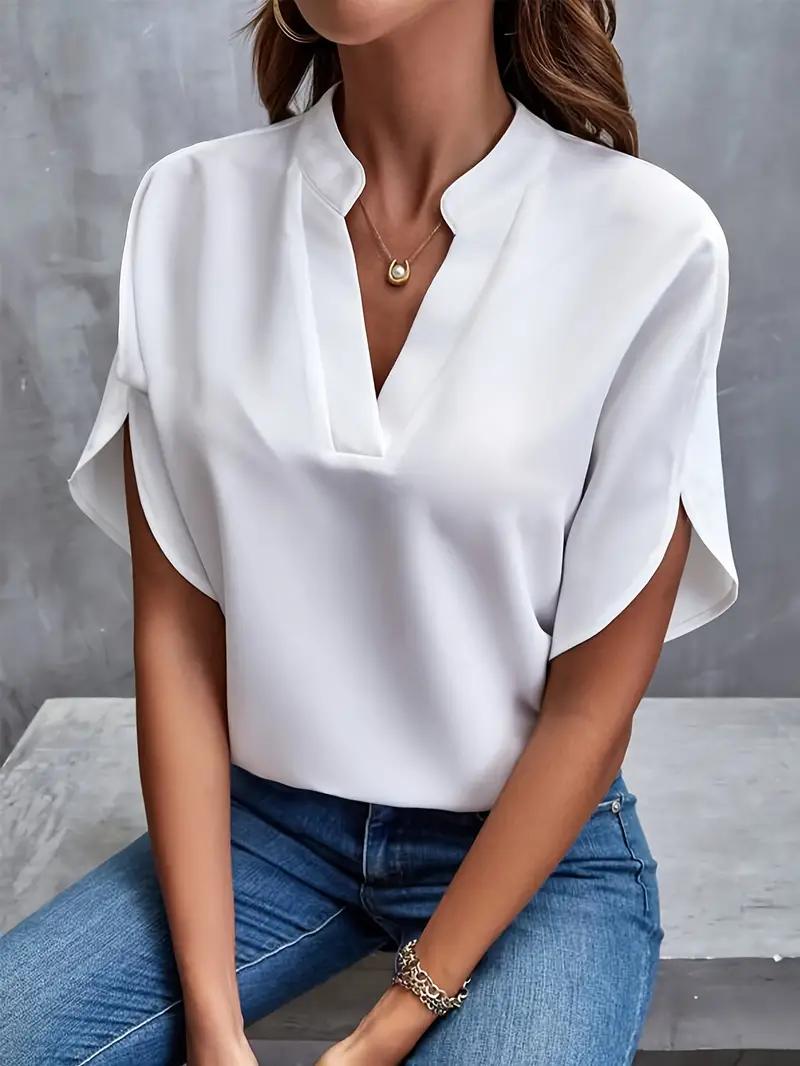 Chemise d'été à manches courtes en mousseline de soie