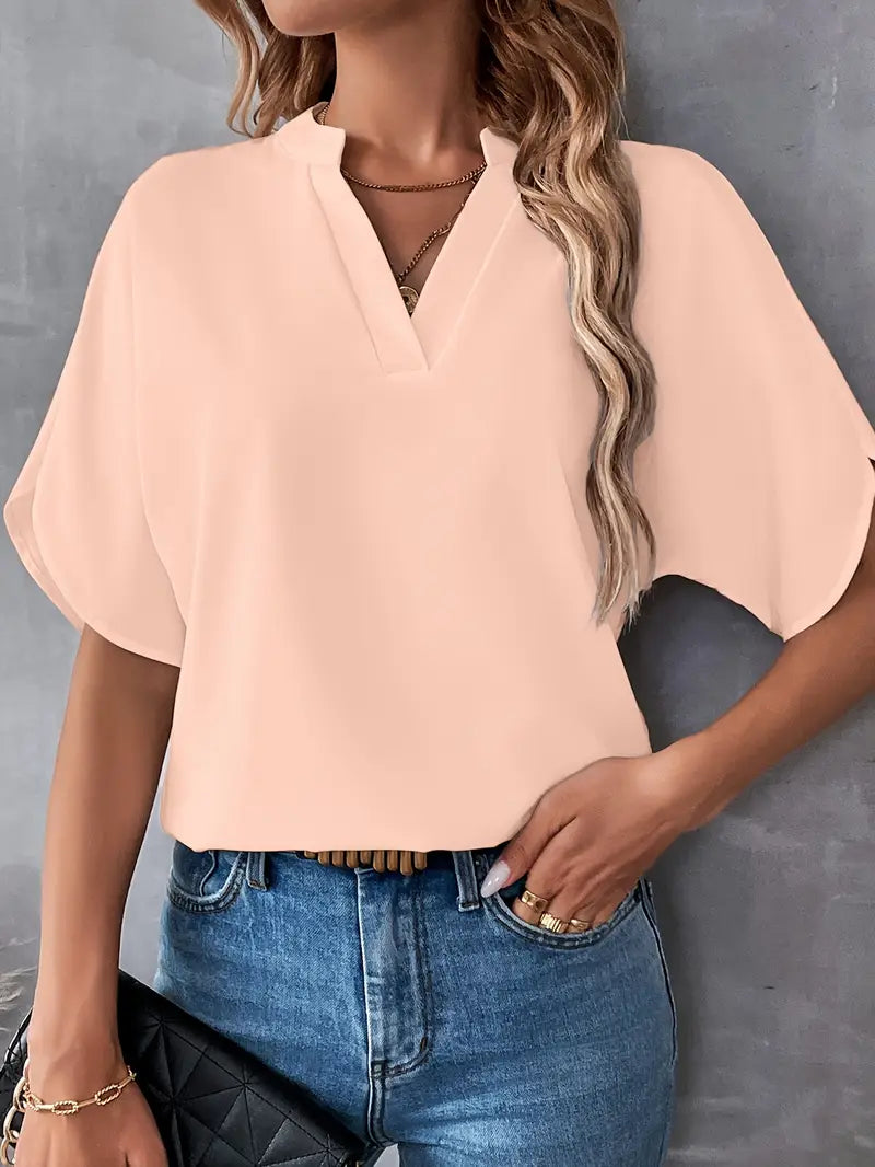 Chemise d'été à manches courtes en mousseline de soie