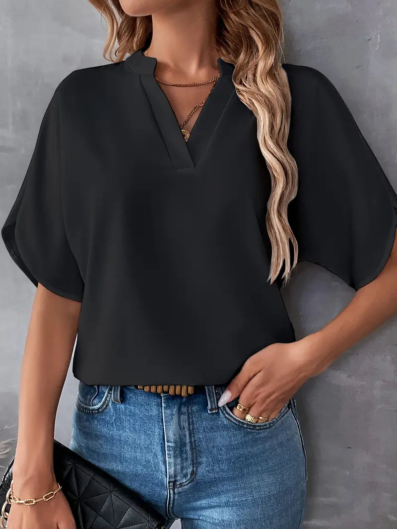 Chemise d'été à manches courtes en mousseline de soie
