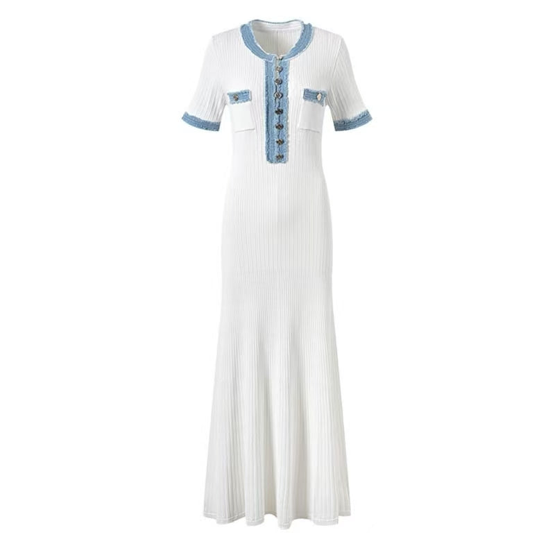 Robe d'été légère en tricot et denim