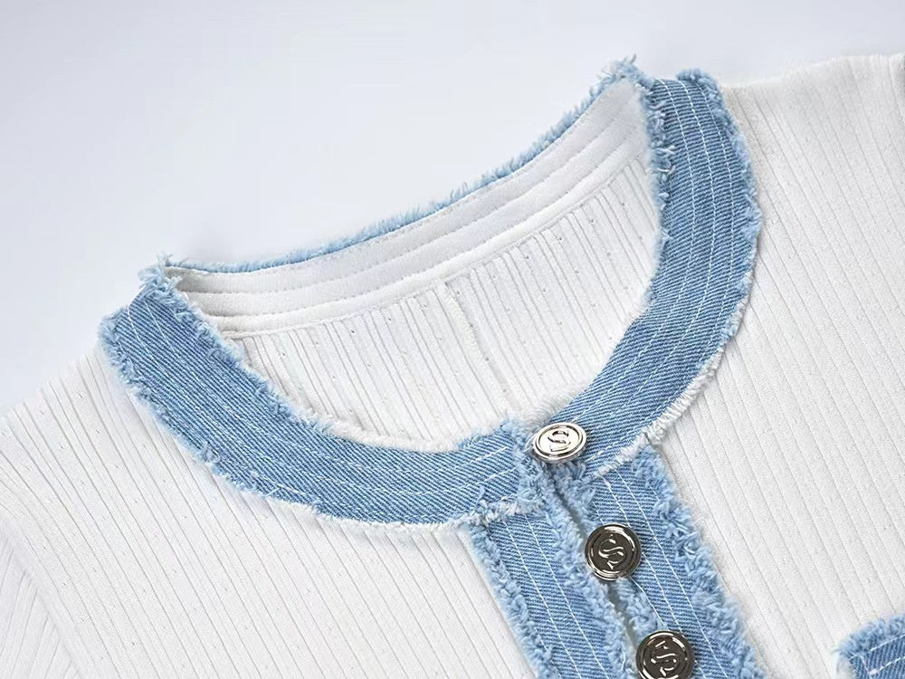 Robe d'été légère en tricot et denim