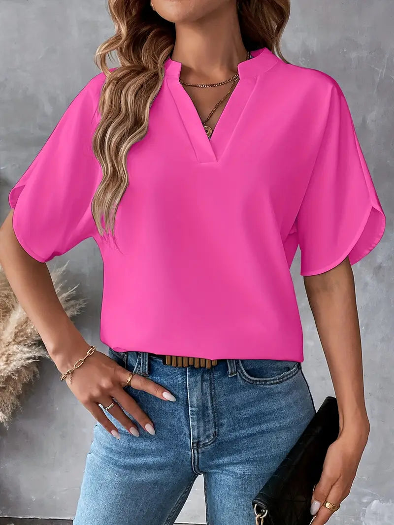 Chemise d'été à manches courtes en mousseline de soie