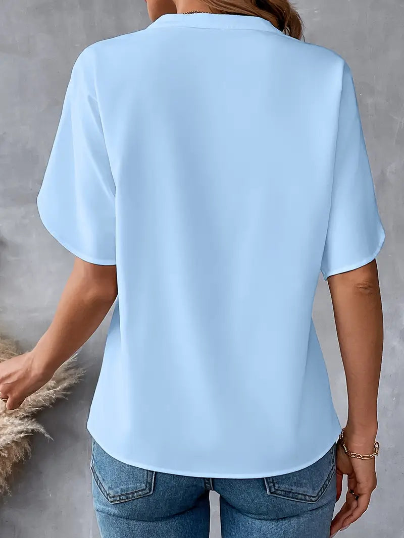Chemise d'été à manches courtes en mousseline de soie