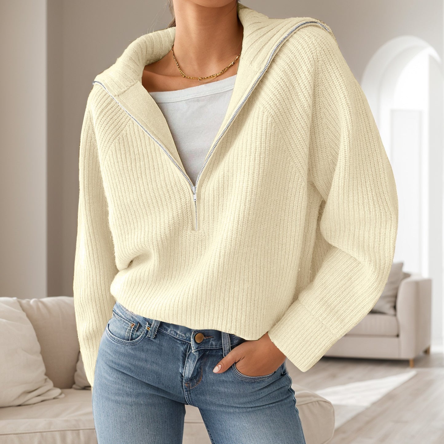 Pull demi-zip