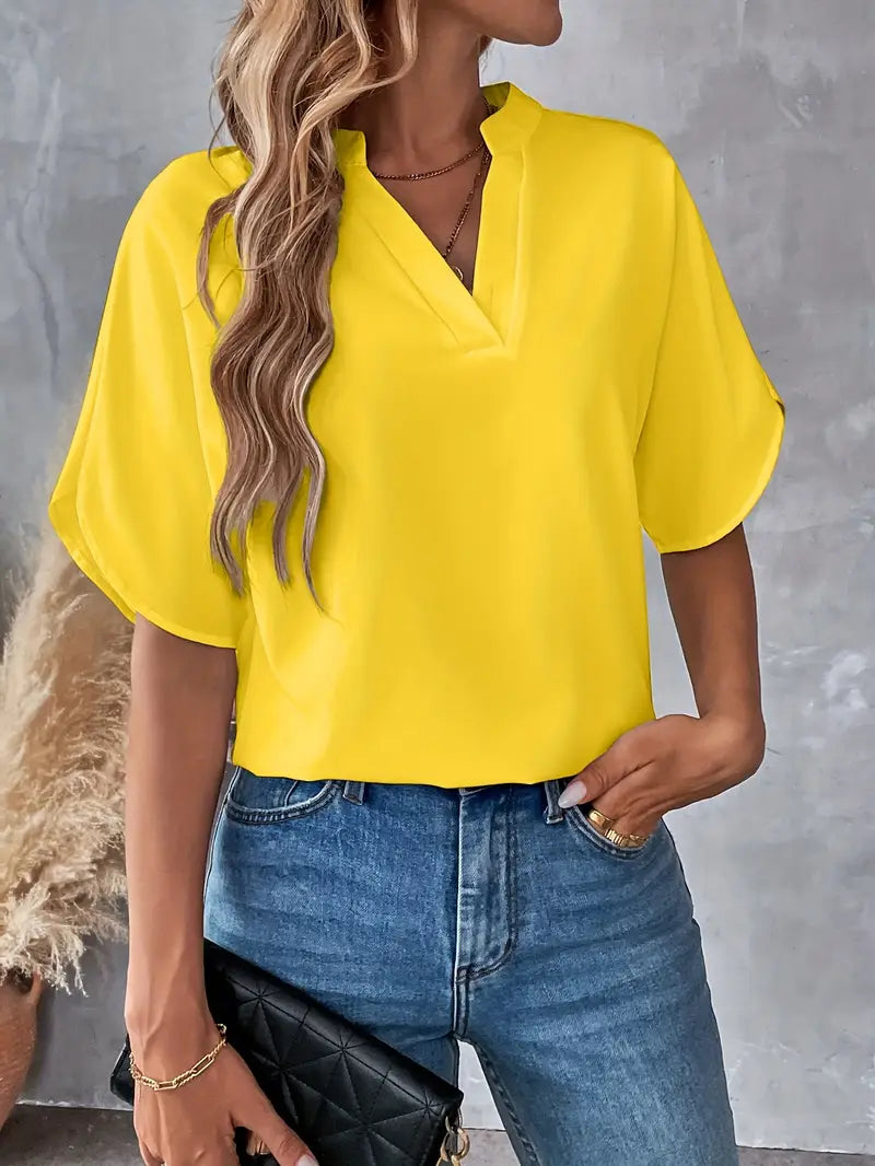 Chemise d'été à manches courtes en mousseline de soie