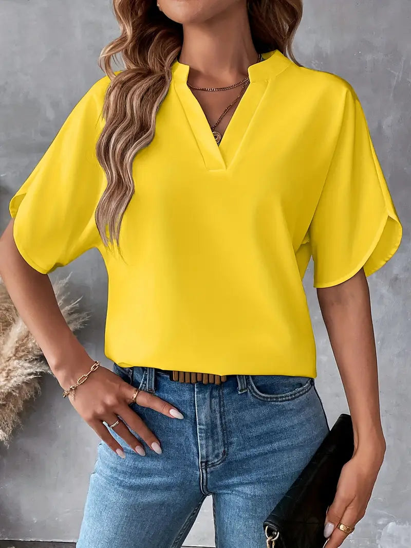 Chemise d'été à manches courtes en mousseline de soie